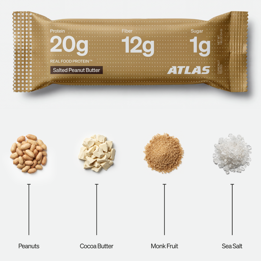 Atlas Salted Peanut Butter bar and its real food ingredients