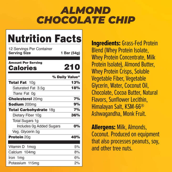 Atlas Bar Almond Chocolate Chip Ingredients and Nutrition