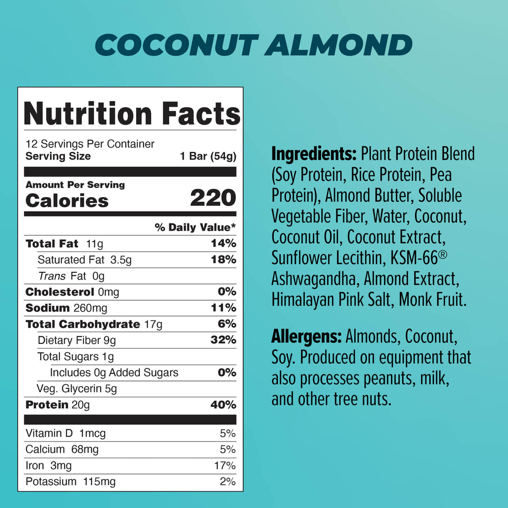 Atlas Bar Coconut Almond Ingredients and Nutrition