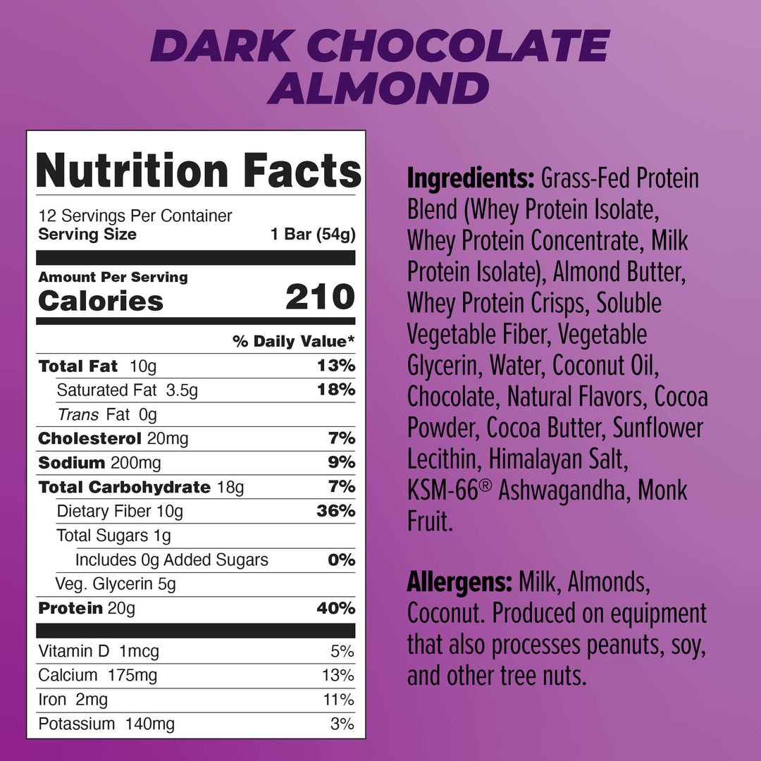 Dark Chocolate Almond (12-pack) - Atlas Bar