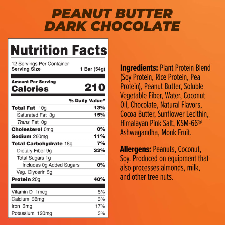 Peanut Butter Dark Chocolate (12-pack) - Atlas Bar