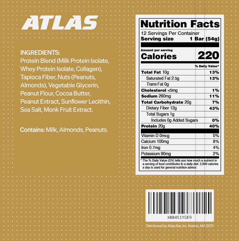 Salted Peanut Butter Atlas Bar ingredients and Nutrition Facts