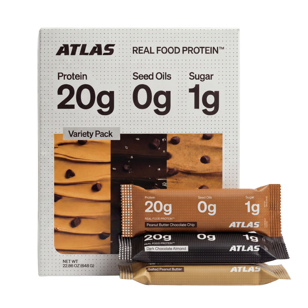 Atlas Protein Bars variety pack front package view